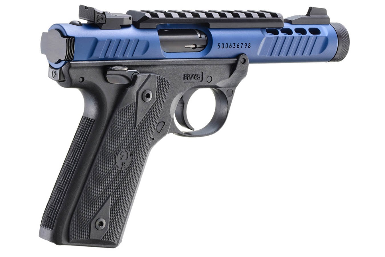 RUGER Mark IV 22/45 Lite 22LR Rimfire Pistol with Blue Anodized Finish and Threaded Barrel