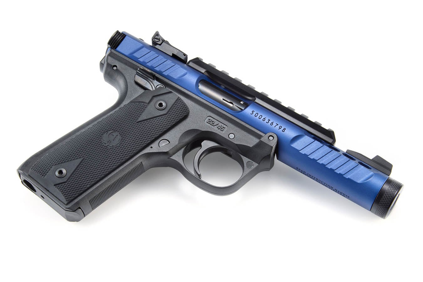 RUGER Mark IV 22/45 Lite 22LR Rimfire Pistol with Blue Anodized Finish and Threaded Barrel