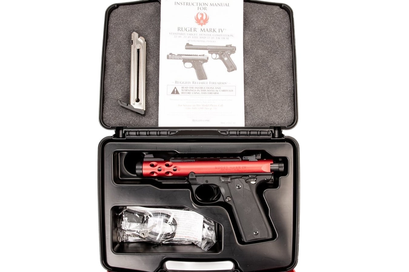 Ruger Mark IV 22/45 22LR Rimfire Pistol with Red Anodized Finish