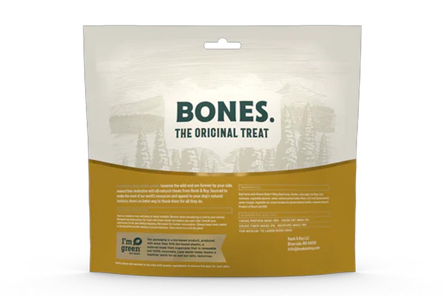 HANK AND ROY 3-4 Inch Peanut Butter Filled Bones