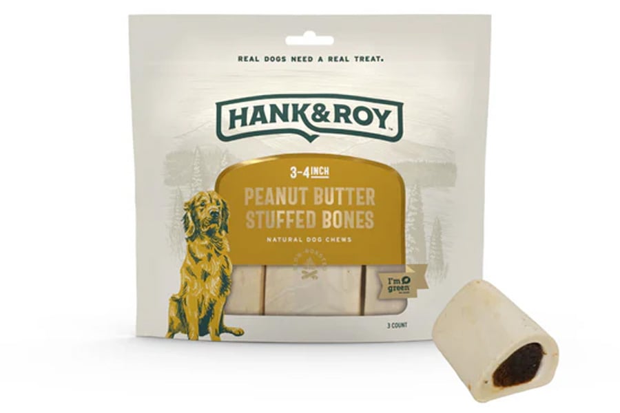 HANK AND ROY 3-4 Inch Peanut Butter Filled Bones