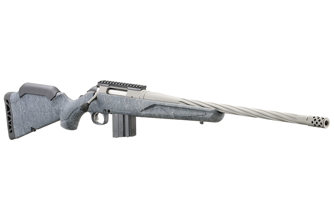 Ruger American Gen II 22 ARC Bolt Action Rifle With Gray Splatter Stock 