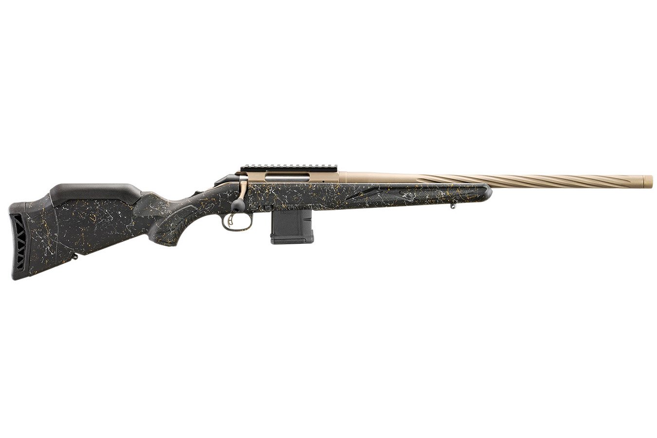 RUGER American Gen II Prairie 223 Rem Bolt Action Rifle with Black Splatter Stock and Smoked Bronze Cerakote Barrel