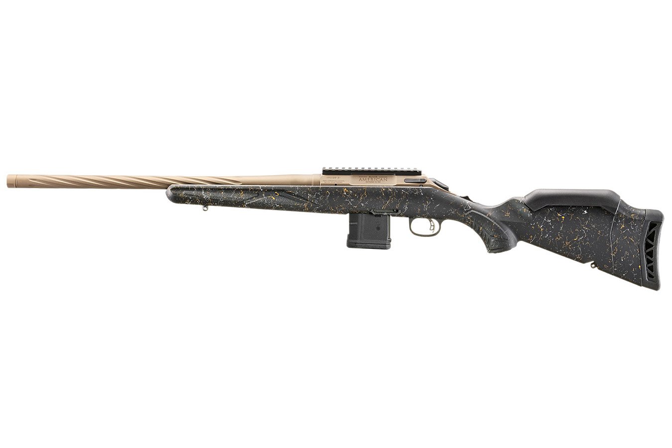 RUGER American Gen II Prairie 223 Rem Bolt Action Rifle with Black Splatter Stock and Smoked Bronze Cerakote Barrel