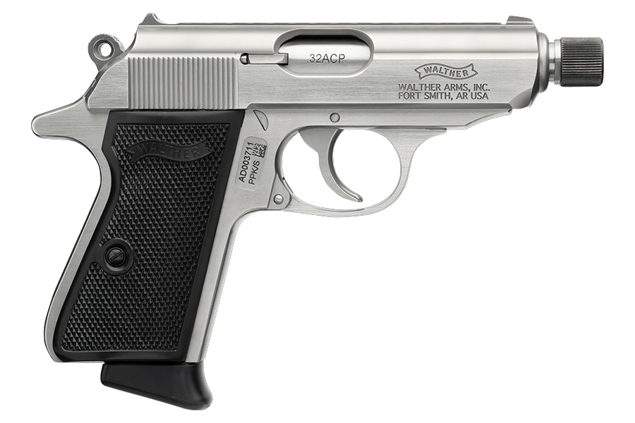 WALTHER PPK/S SD 32 ACP Stainless Steel Pistol with Threaded Barrel