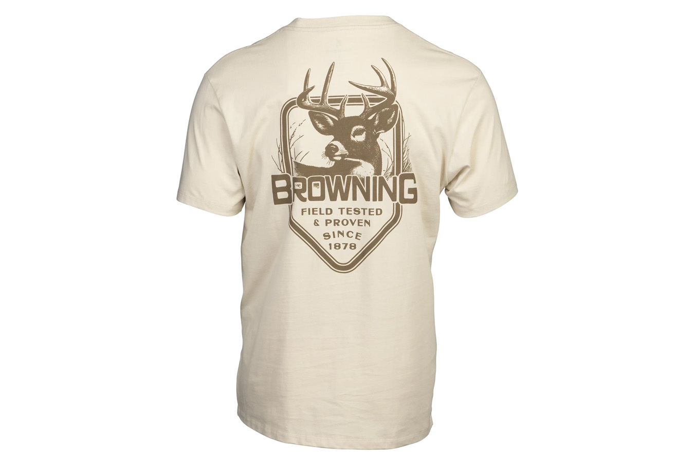 BROWNING CLOTHING Glenn Short Sleeve T-Shirt Bone with Whitetail Buck Graphic