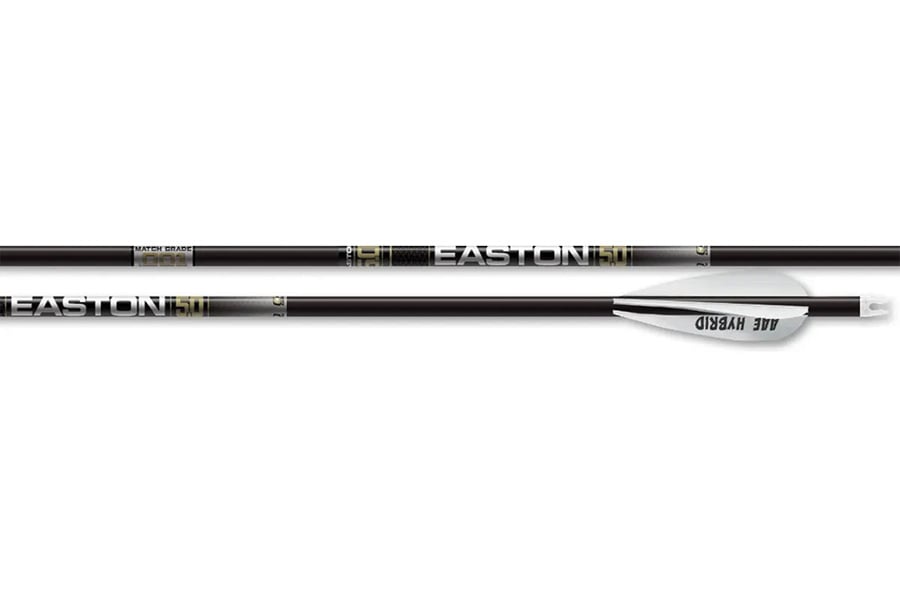 EASTON 5.0mm Match Grade Pro Series Arrow 340 3In Hybrid 26, Hit, with Collar (6-Pack)