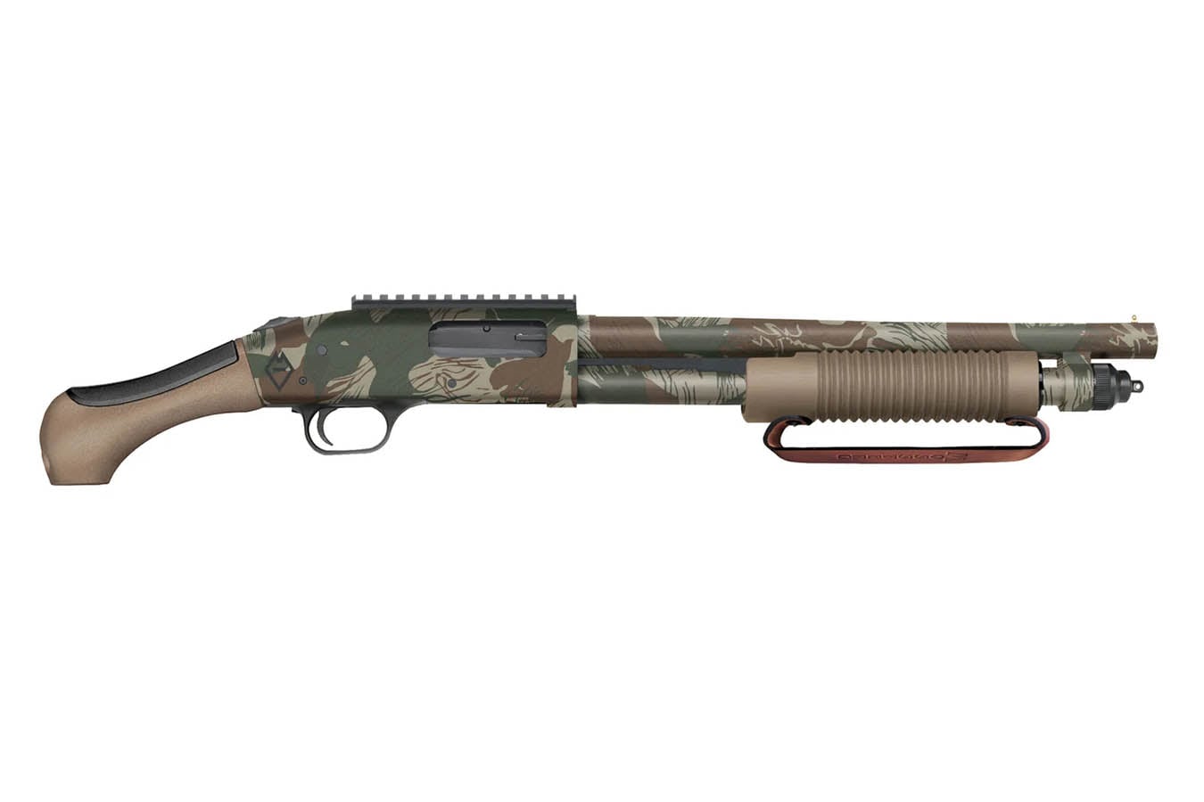 MOSSBERG 590 Bliksem 12-Gauge Special Edition Pump-Action with Rhodesian Brushstroke Camo Finish