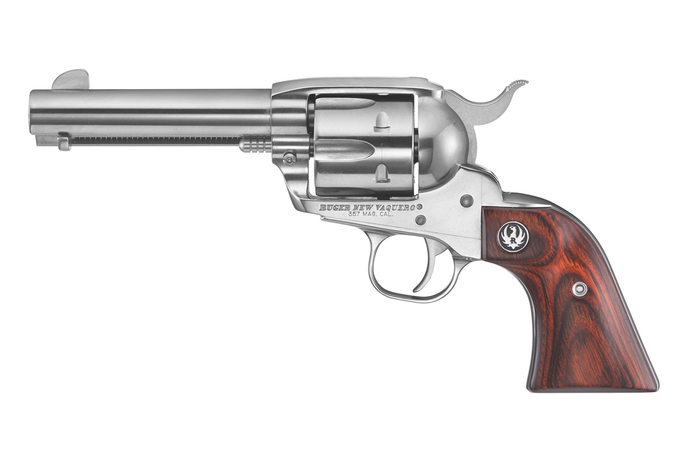 RUGER Vaquero Stainless 357 Magnum Revolver with Hardwood Grips