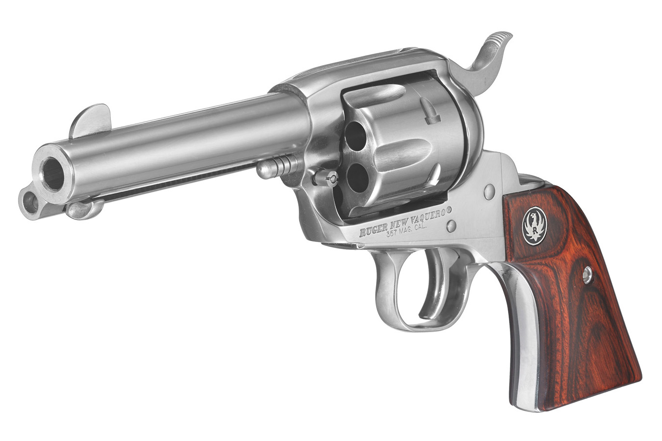 RUGER Vaquero Stainless 357 Magnum Revolver with Hardwood Grips