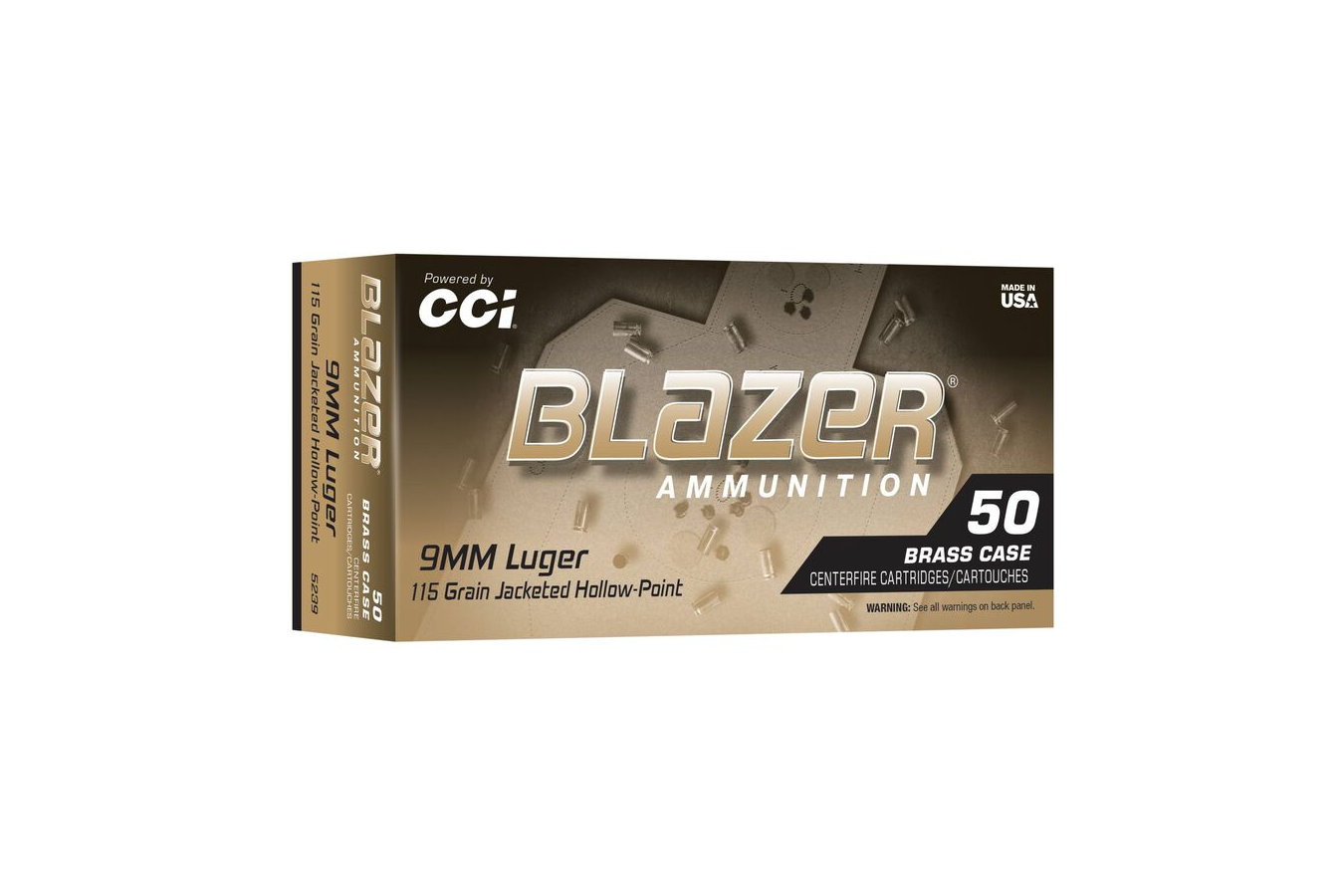 CCI 5239 9mm Luger 115 gr Jacketed Hollow Point Blazer Brass 50/Box ...