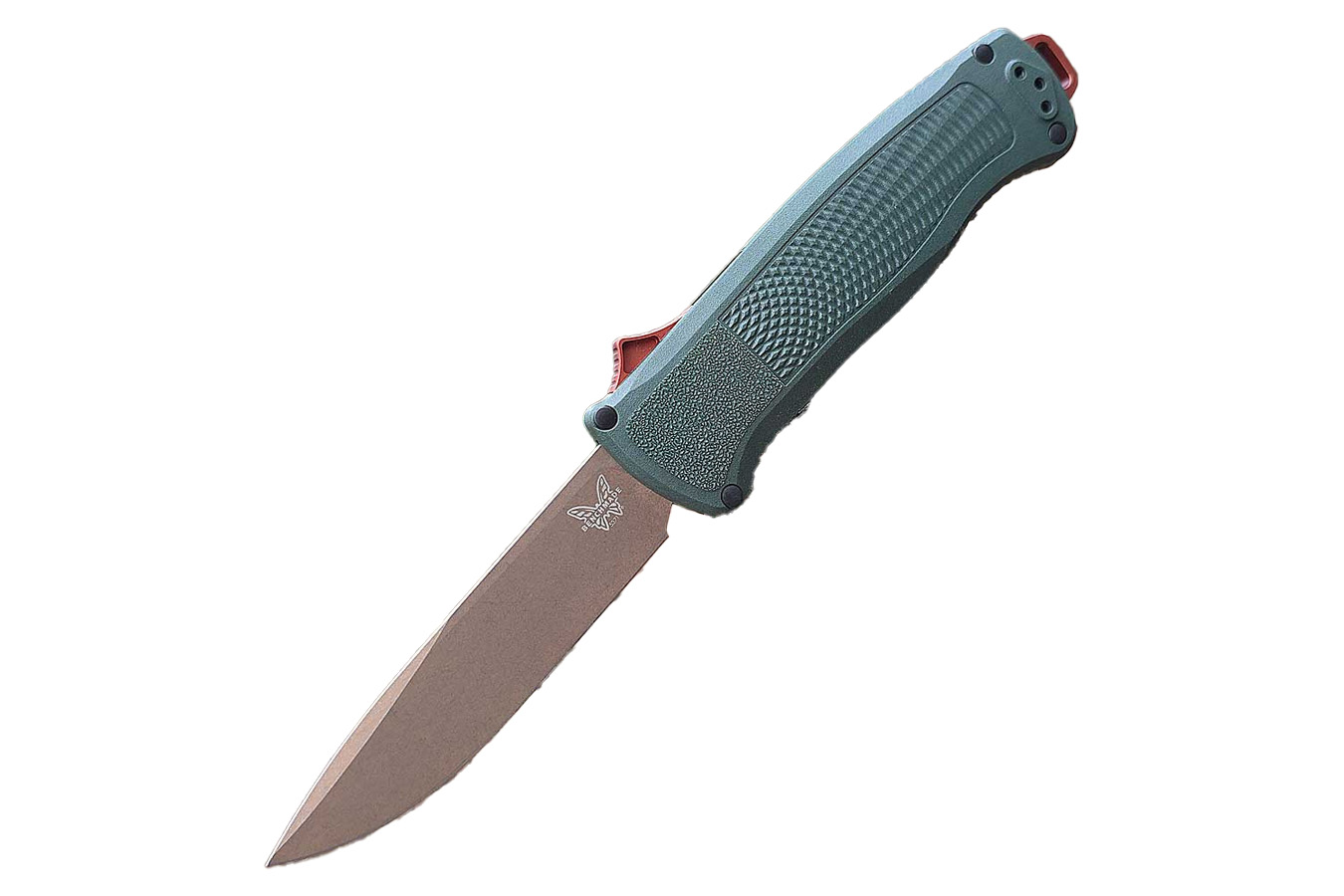 Benchmade Knife Shootout D/A OTF Automatic Knife Taiga Green Grivory