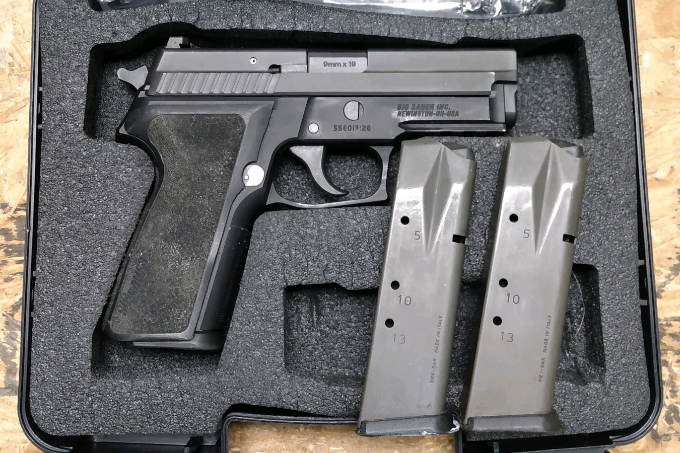 SIG SAUER P229 9mm Police Trade-In Pistol with Three Magazines and Case