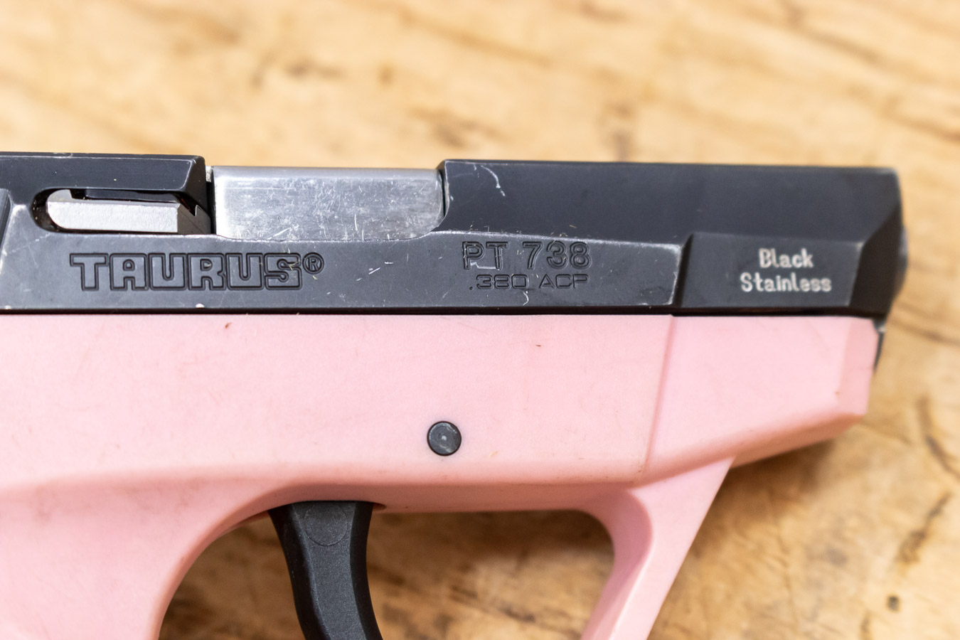 TAURUS PT738 380 ACP Used Police Trade-in Pistol with Pink Frame