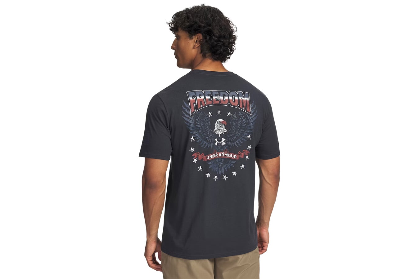 Under Armour Freedom Military Men's Short Sleeve T-Shirt, Anthracite / Downpour Gray Graphic Tee