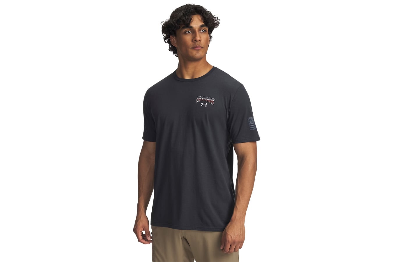 Under Armour Freedom Military Men's Short Sleeve T-Shirt, Anthracite / Downpour Gray Graphic Tee