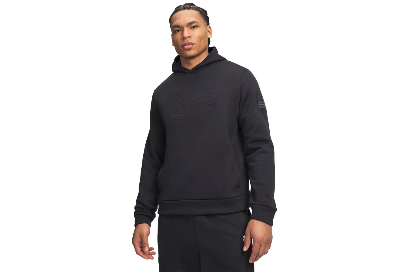 Under Armour Freedom Armour Fleece Emboss Men's Hoodie, Black, Armour Fleece® Construction with Embossed Texture