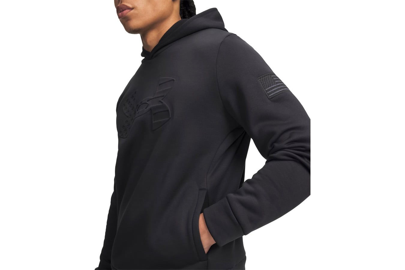 Under Armour Freedom Armour Fleece Emboss Men's Hoodie, Black, Armour Fleece® Construction with Embossed Texture