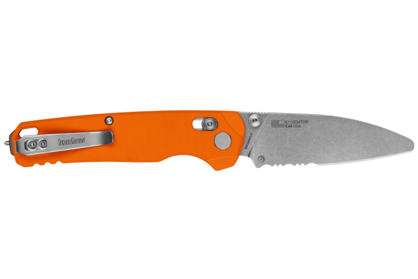 Kershaw Knives Belair XL Folding Pocket Knife - Orange, EMT