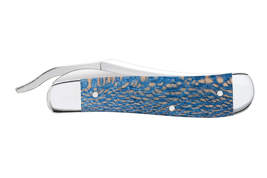 Wrcase Smooth Blue Sycamore Wood RussLock Folding Knife