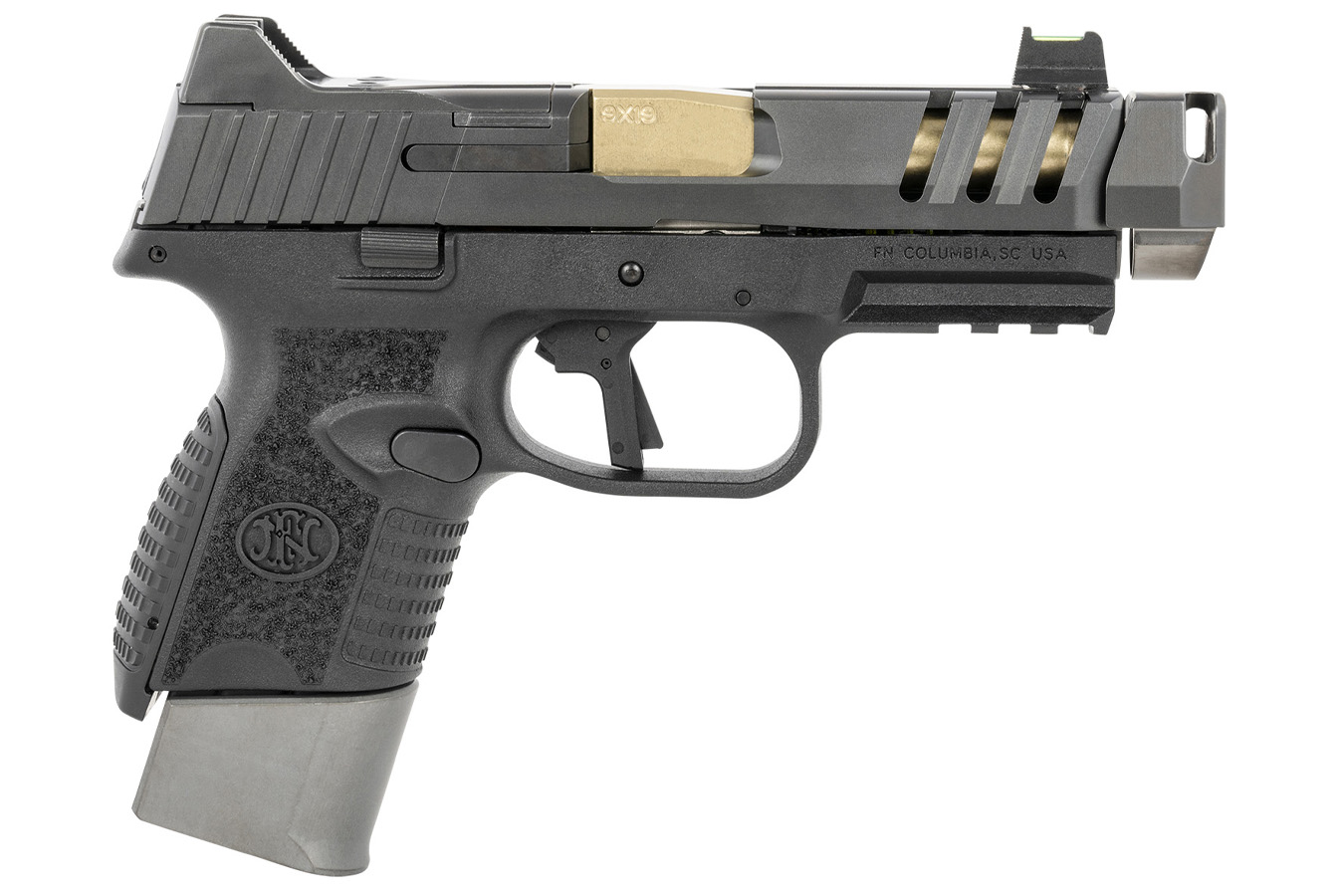 FN 509 CC Edge 9mm Optic Ready Pistol with Gold Barrel and Black Frame