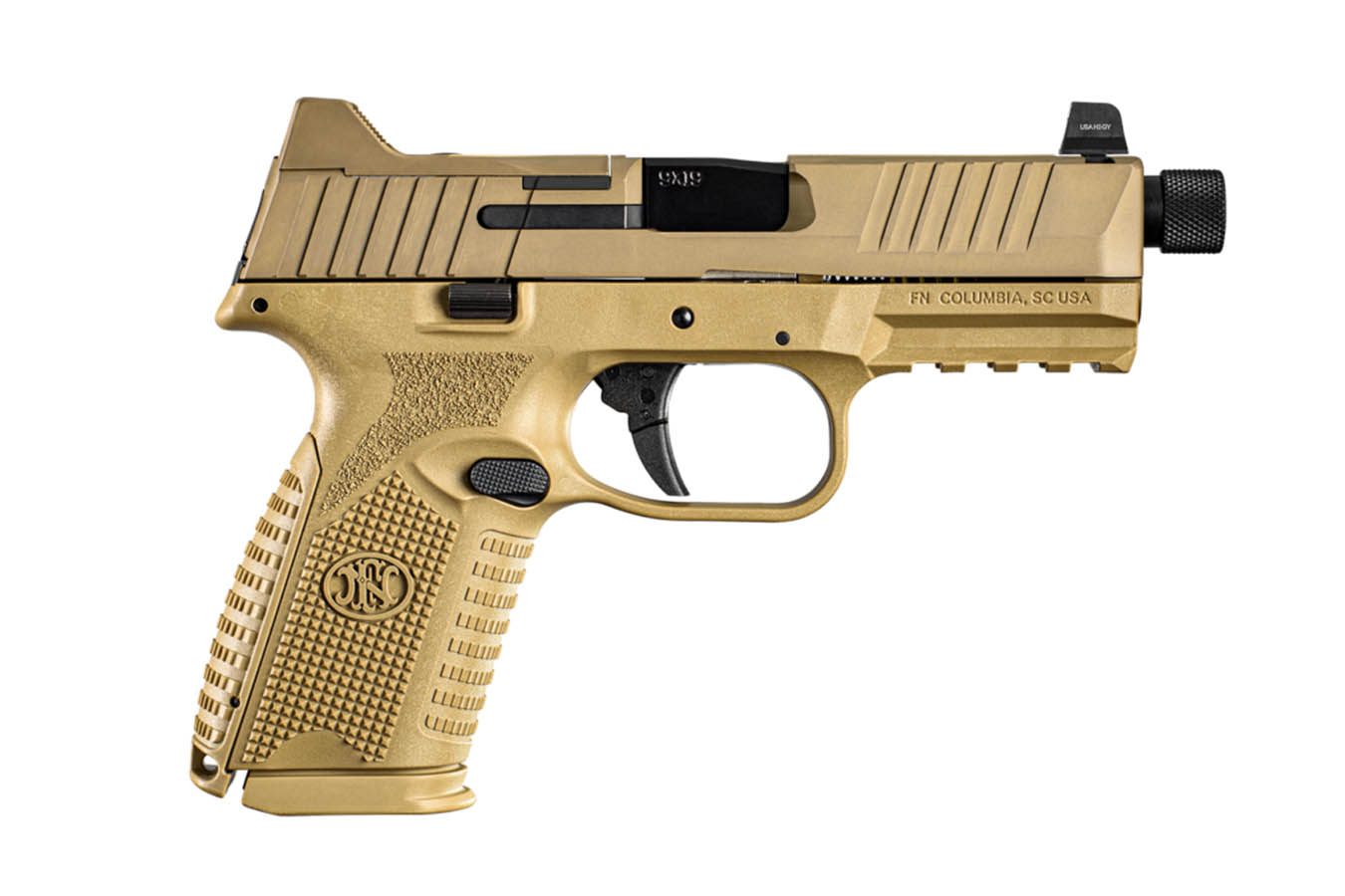 FNH 509 Midsize Tactical 9mm FDE Optic Ready Pistol with Threaded Barrel