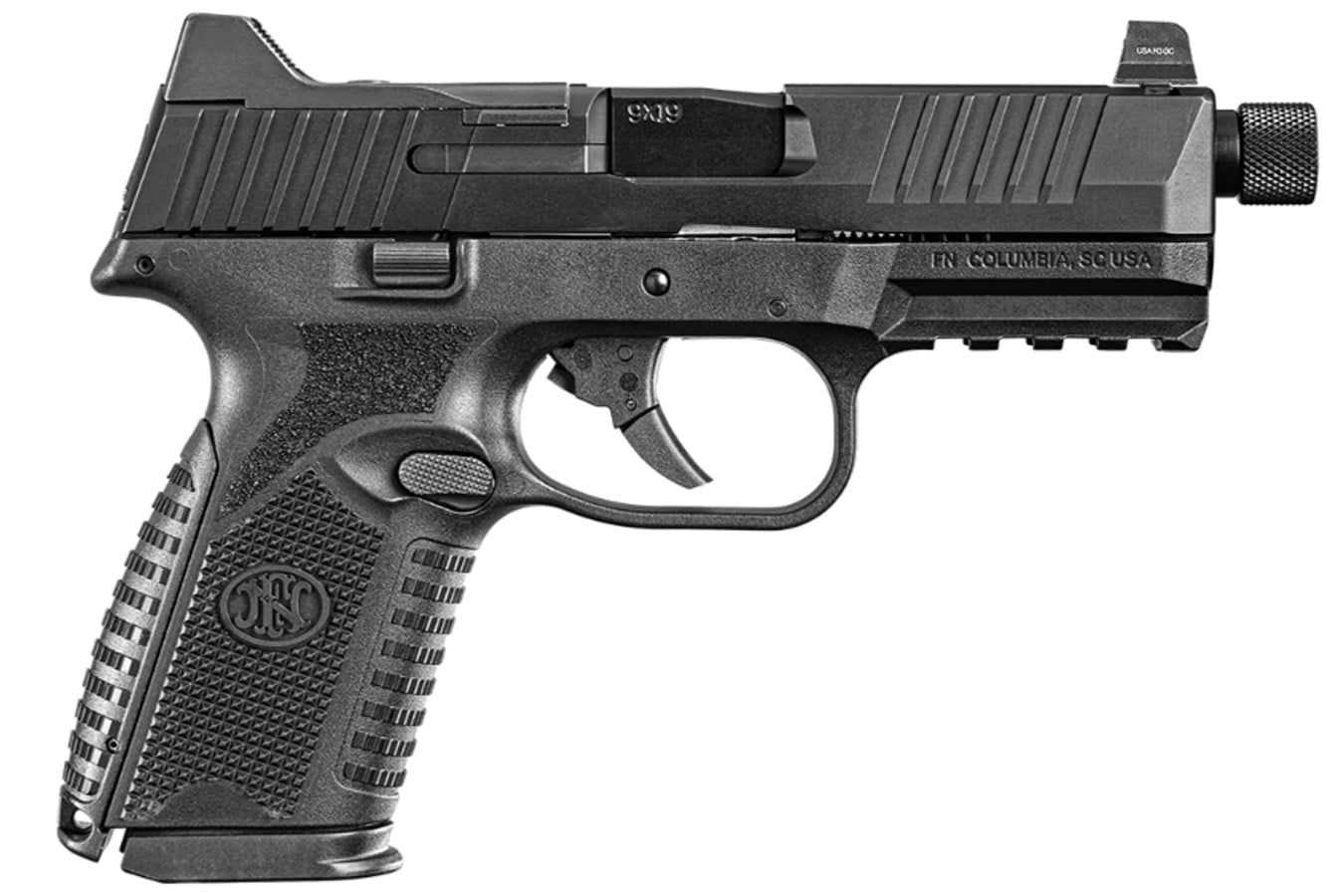FN 509 Midsize Tactical 9mm Optic Ready Pistol with Threaded Barrel and Five Magazines