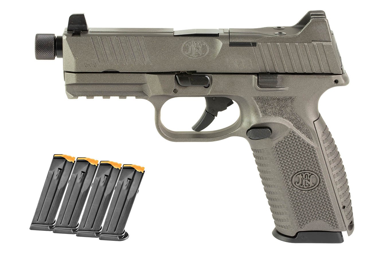 FNH 509 Tactical 9mm Optic Ready Pistol with Gray Cerakote Finish and Five 10-Round Magazines