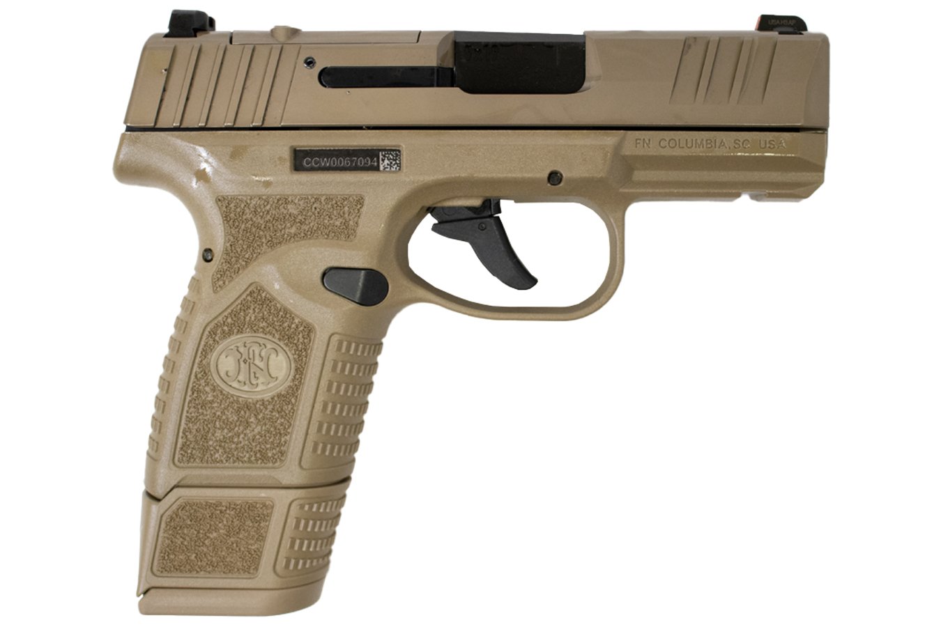FNH Reflex MRD 9mm Flat Dark Earth (FDE) Optic Ready Pistol w/ 4 Total Mags and Viridian Green Dot