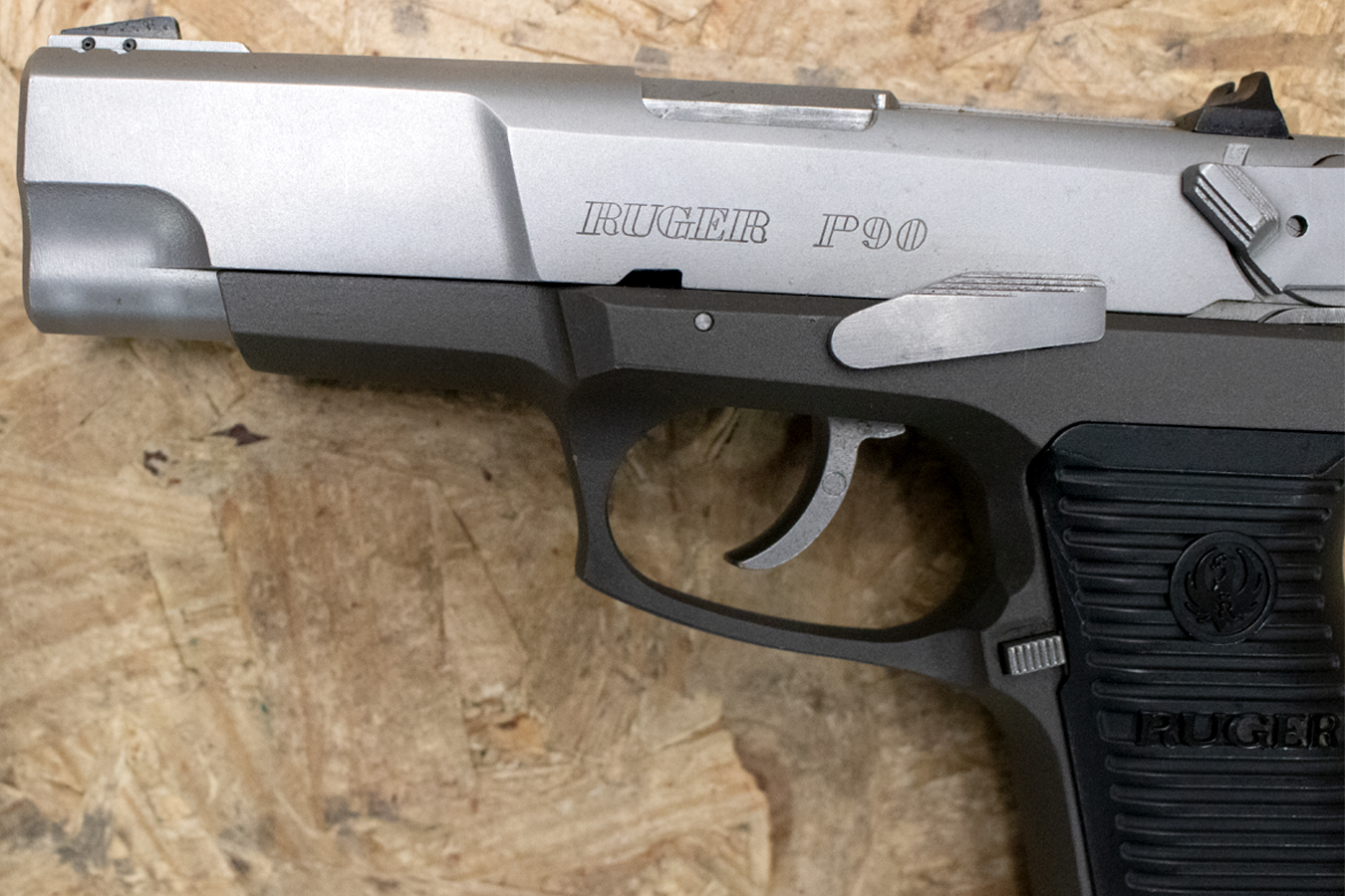 RUGER P90 45ACP Police Trade-In Pistol with Two-Tone Finish