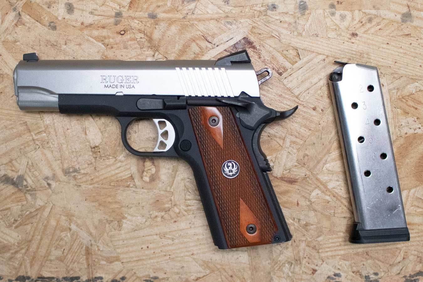 RUGER SR1911 45ACP Police Trade-In Pistol with Wood Grips
