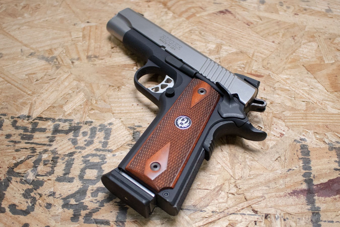 RUGER SR1911 45ACP Police Trade-In Pistol with Wood Grips