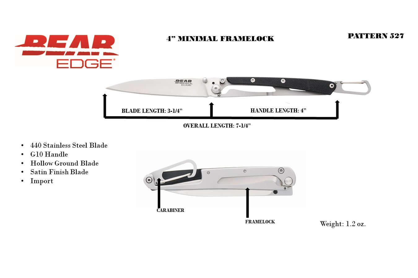 Bear Cutlery Large Minimal Framelock