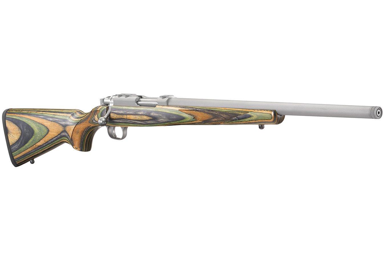 RUGER Model 77/17 17 Hornet Rifle with Threaded Stainless Barrel and Green Mountain Stock