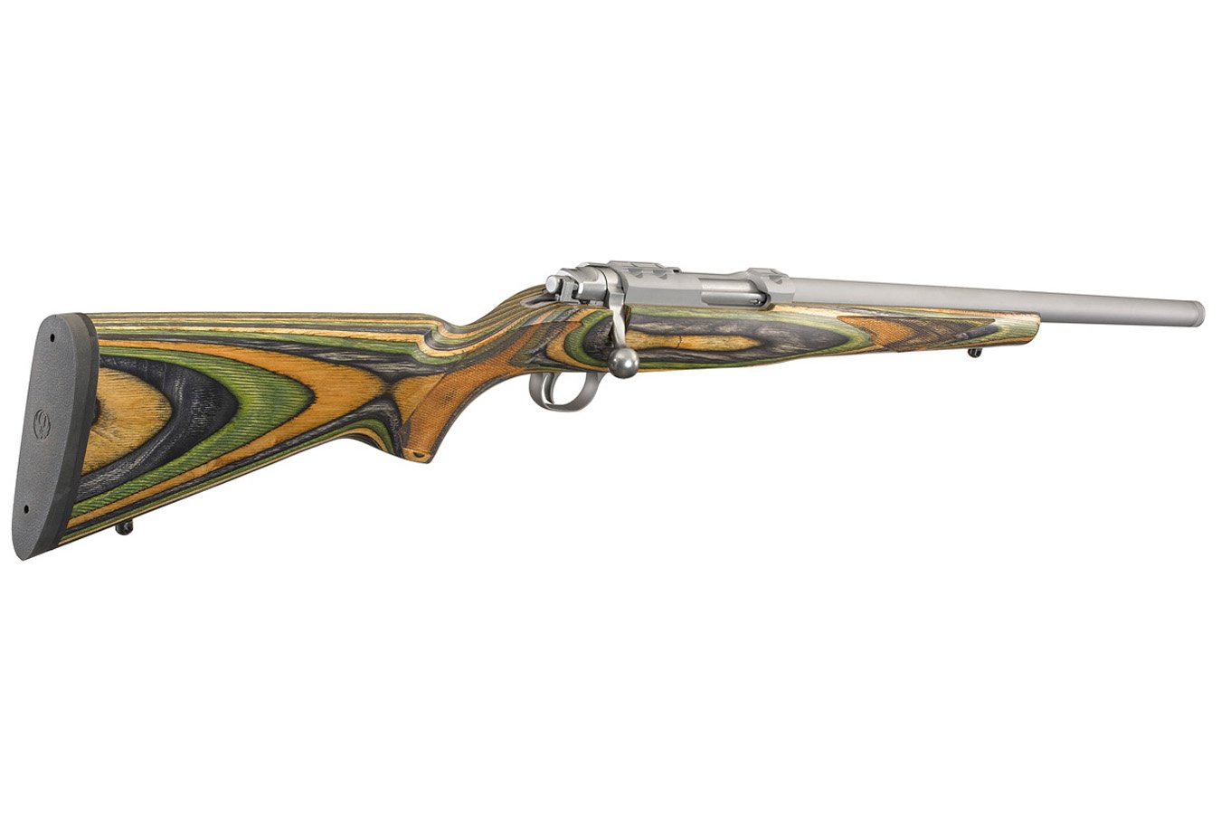 RUGER Model 77/17 17 Hornet Rifle with Threaded Stainless Barrel and Green Mountain Stock