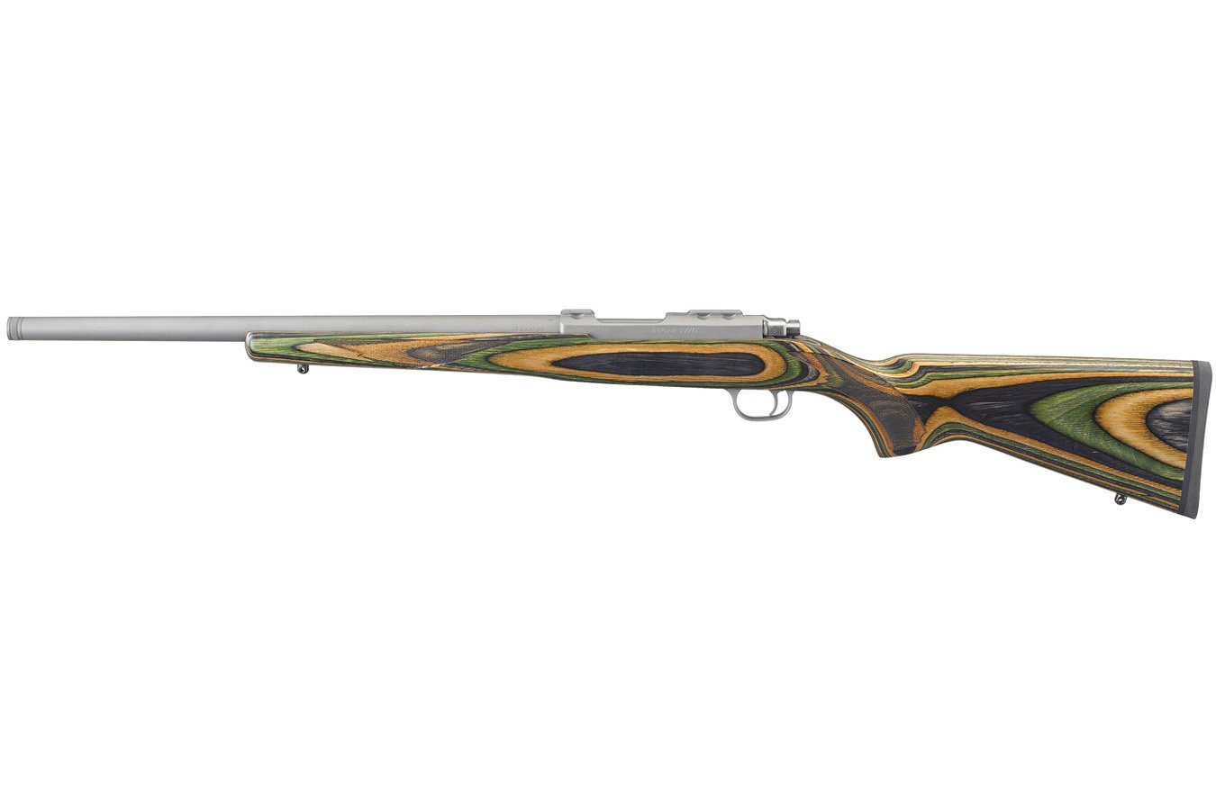RUGER Model 77/17 17 Hornet Rifle with Threaded Stainless Barrel and Green Mountain Stock