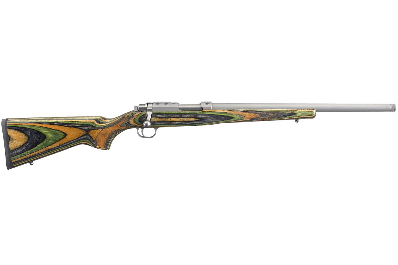 RUGER Model 77/17 17 Hornet Rifle with Threaded Stainless Barrel and Green Mountain Stock