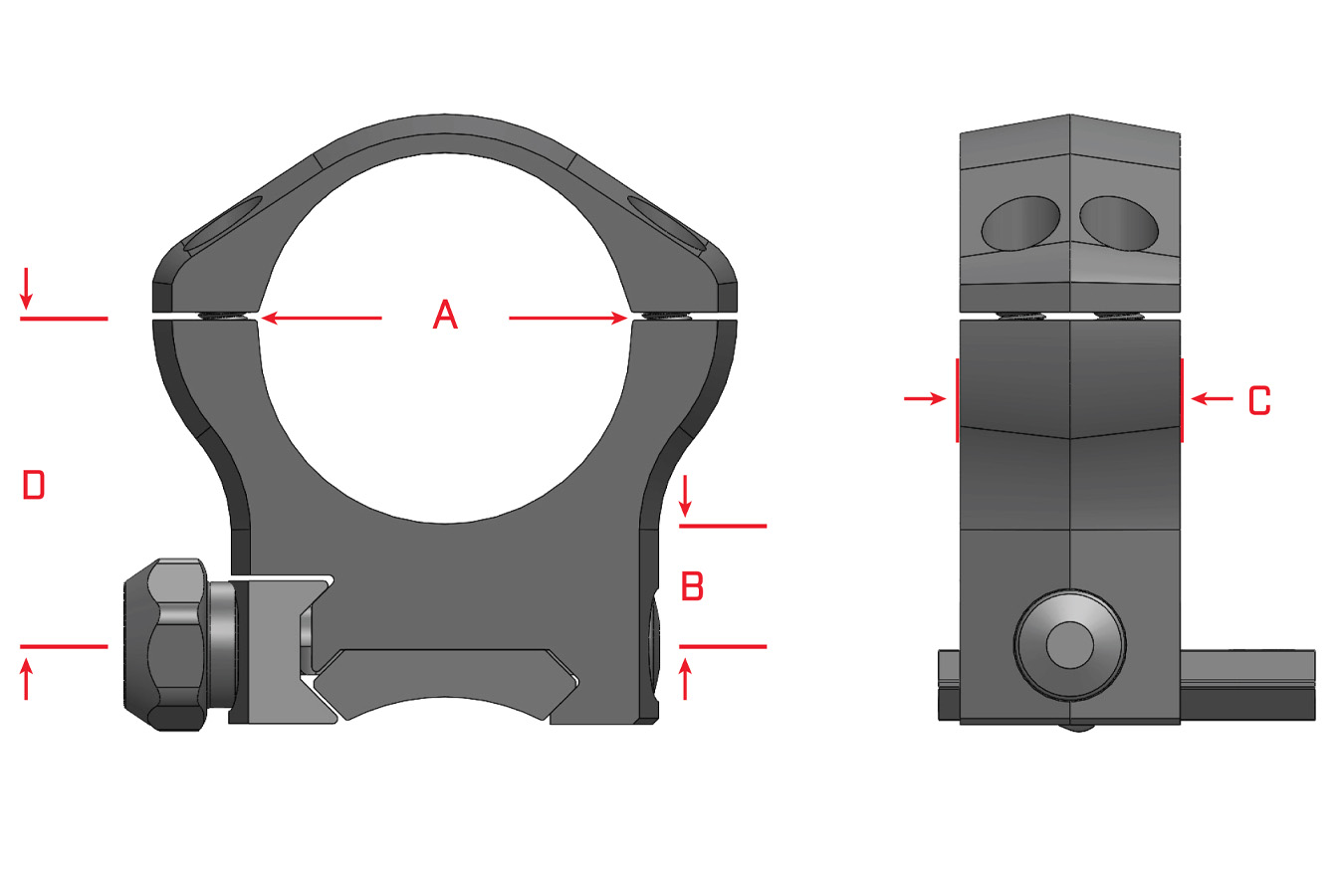 WARNE Mountain Tech 34mm, High Matte Rings