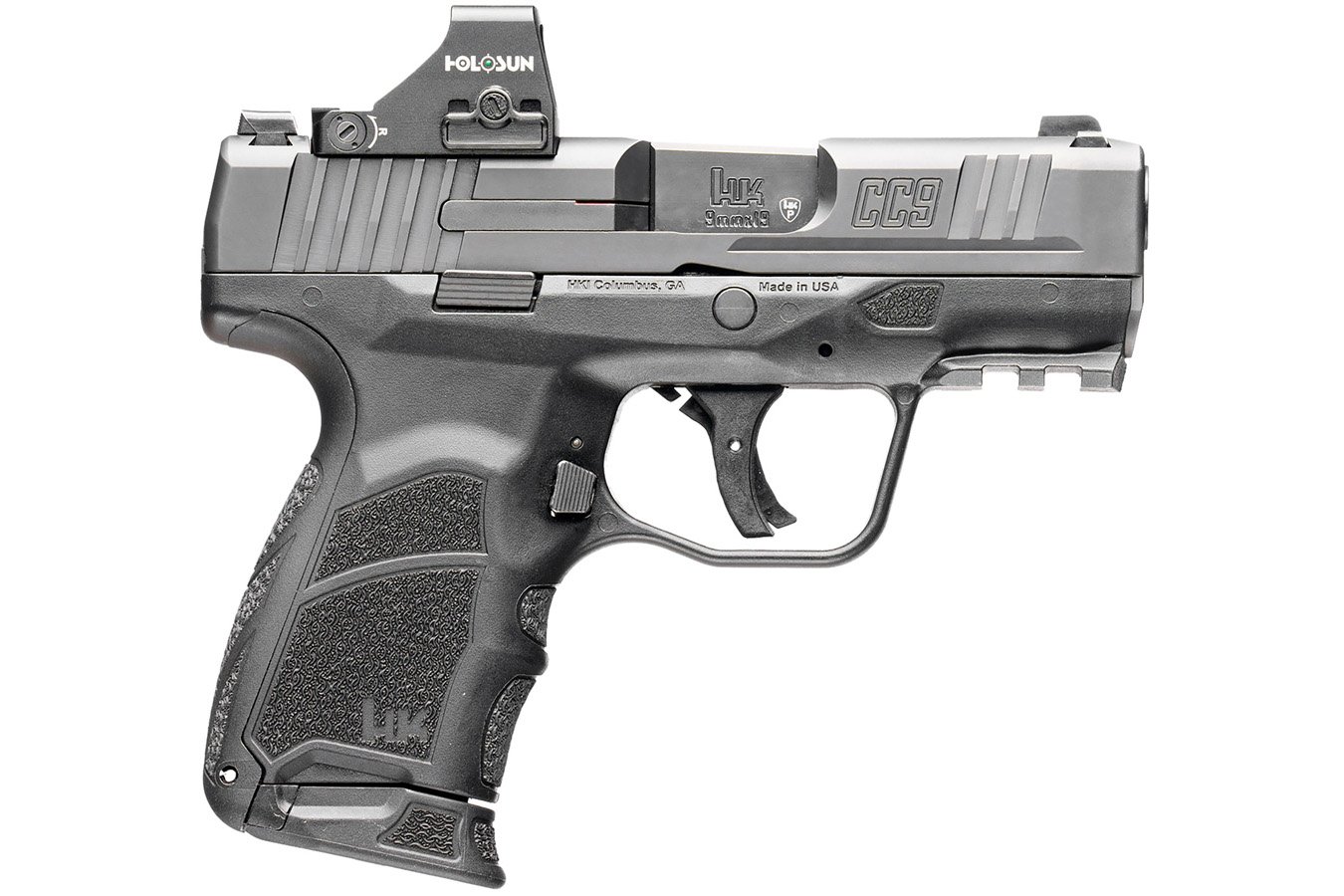 HK CC9 9mm Micro Compact Optic Ready Pistol with Holosun 407K Red Dot