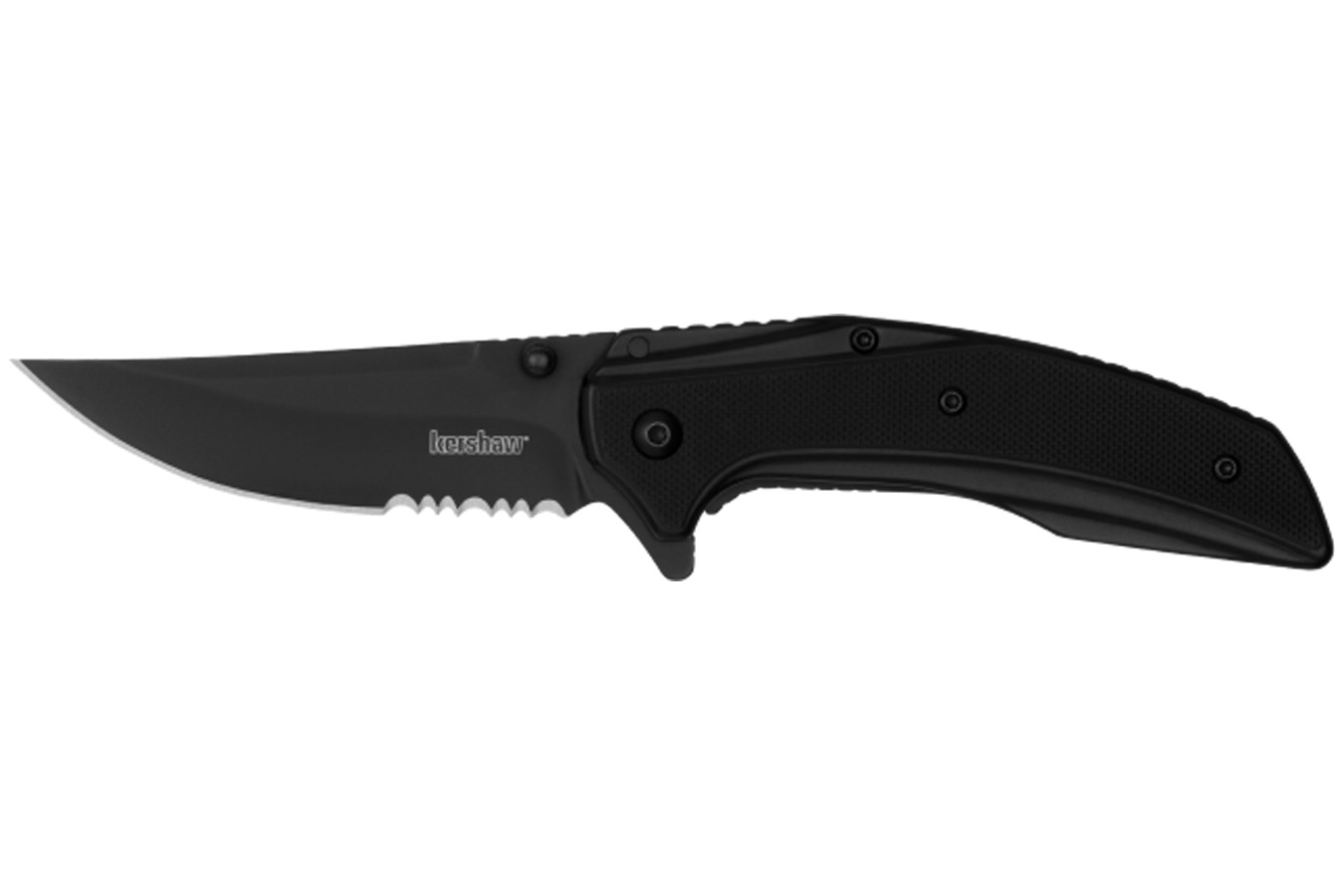 Kershaw Knives Outright Folding Pocket Knife - Black, Serrated