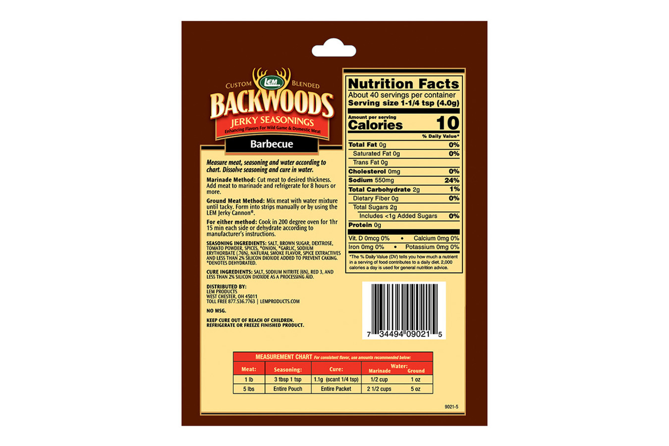 LEM Barbecue Jerky Seasoning for 5 lbs of Meat