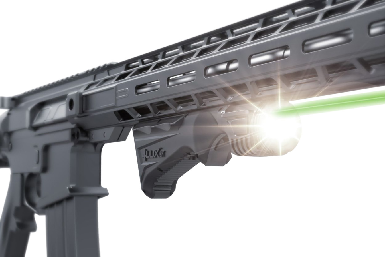 VIRIDIAN 4LUX 2K Grip Light w/ Green Laser Black 2000 Lumens White LED/Green Laser