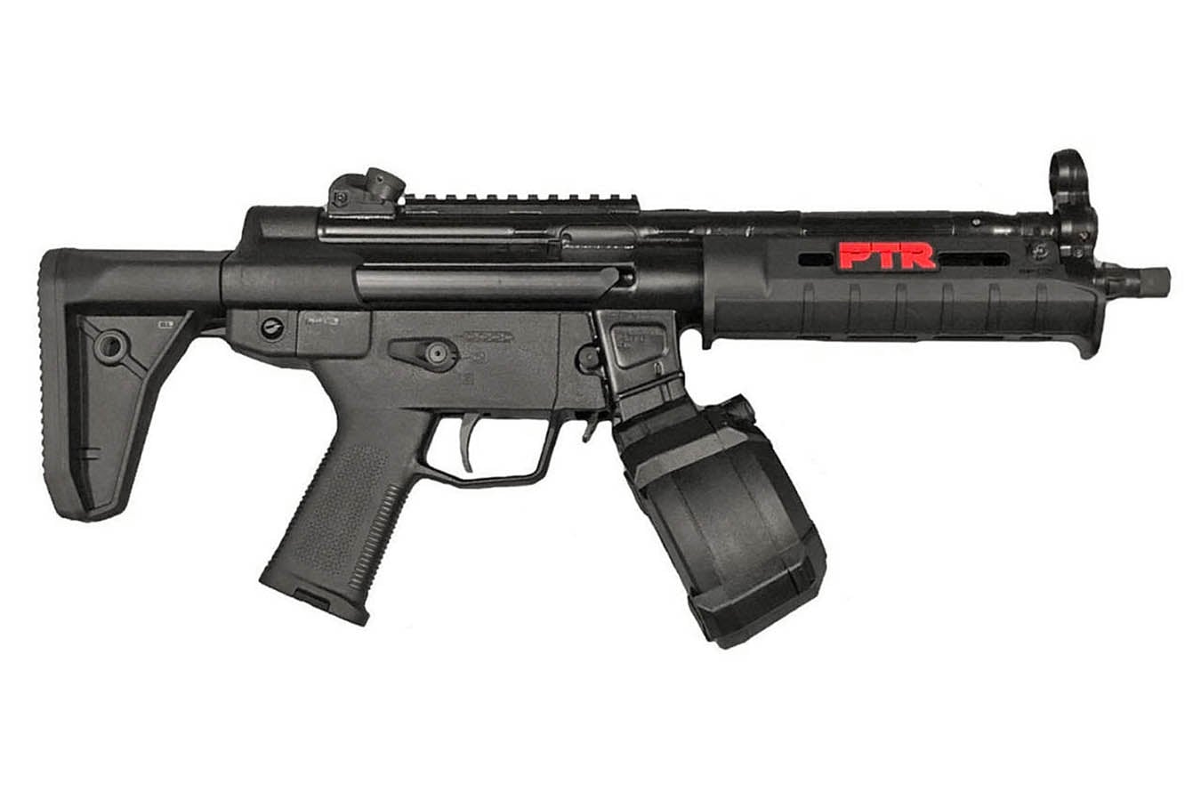 PTR INDUSTRIES INC. 9CT 9mm Short Barreled Rifle with 50 Round Drum, Timney Trigger and Threaded Barrel