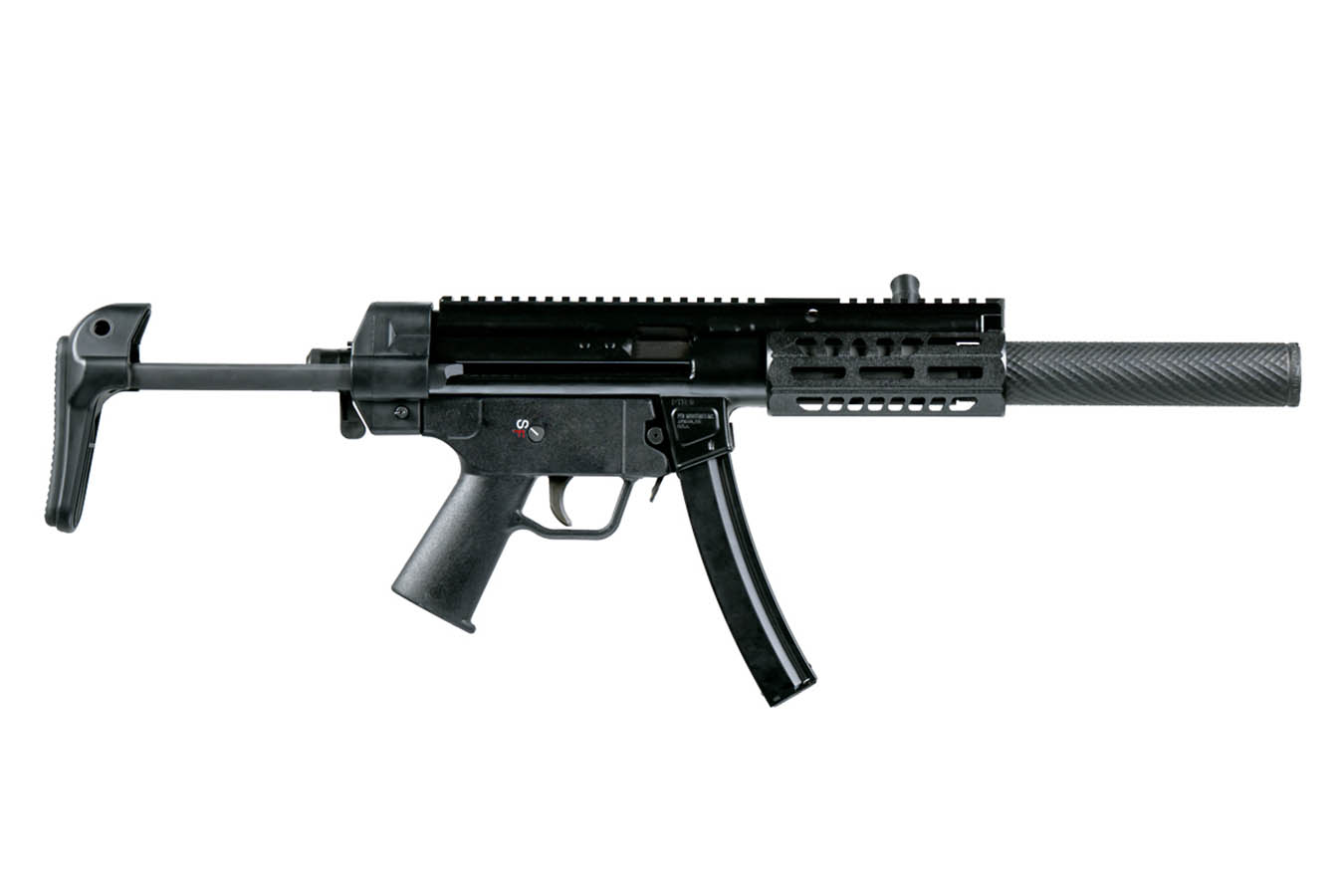 Ptr Industries PTR 9SDM-A 9mm Semi-Auto Short-Barreled Rifle w/ CS1 Collapsible Stock and Vent 2 Suppressor