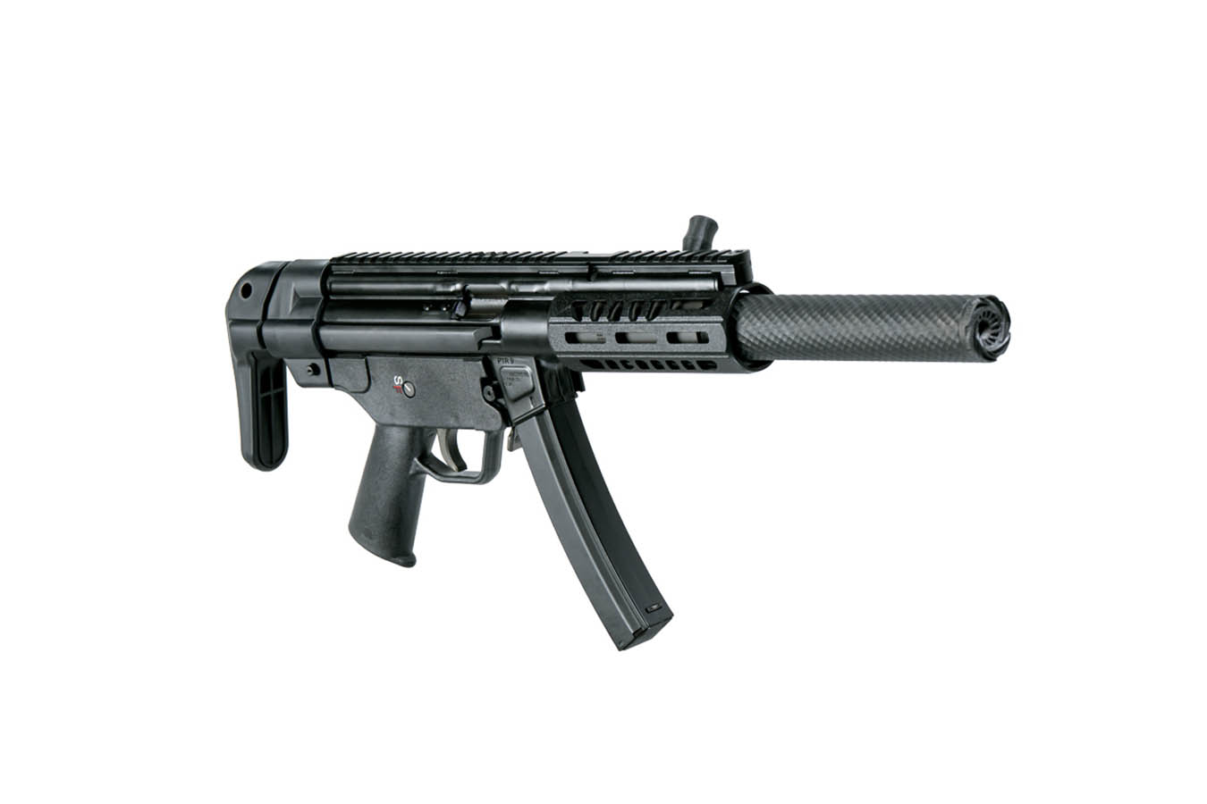 Ptr Industries PTR 9SDM-A 9mm Semi-Auto Short-Barreled Rifle w/ CS1 Collapsible Stock and Vent 2 Suppressor