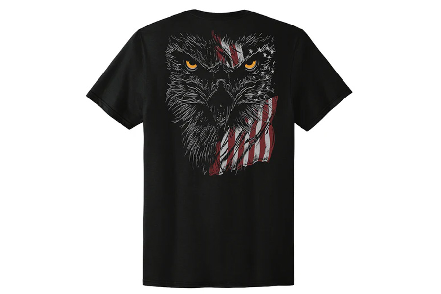 540 Brands Kick Brass Eagle Face Flag Short Sleeve Tee Black