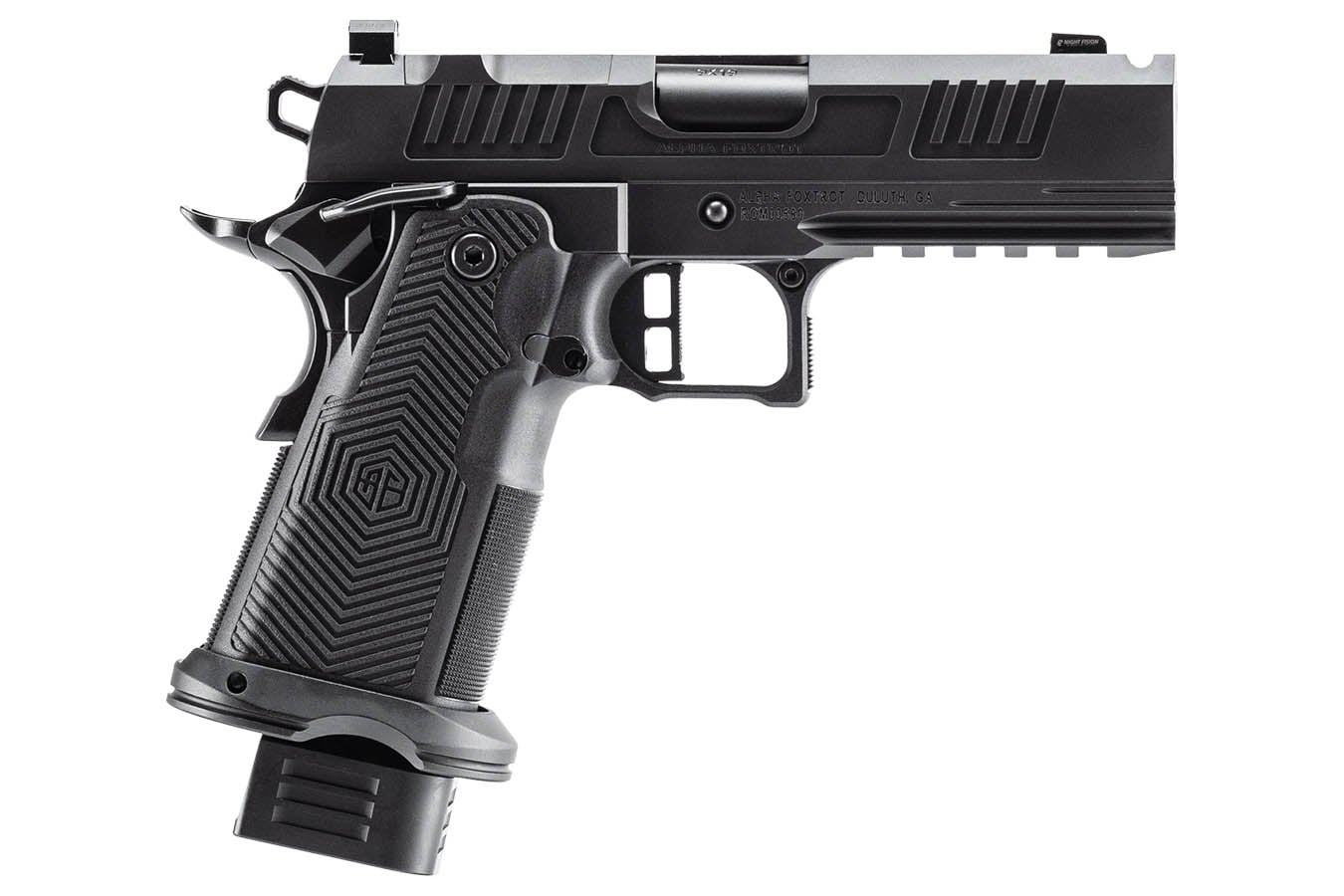 Alpha Foxtrot AF1911-ROMULUS 9mm Optic Ready Double Stack 1911 Pistol with Ported Barrel and RMSC Adapter