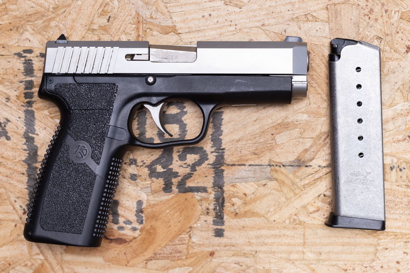 KAHR ARMS CT40 40 S&W Police Trade-In Pistol with Stainless Steel Slide