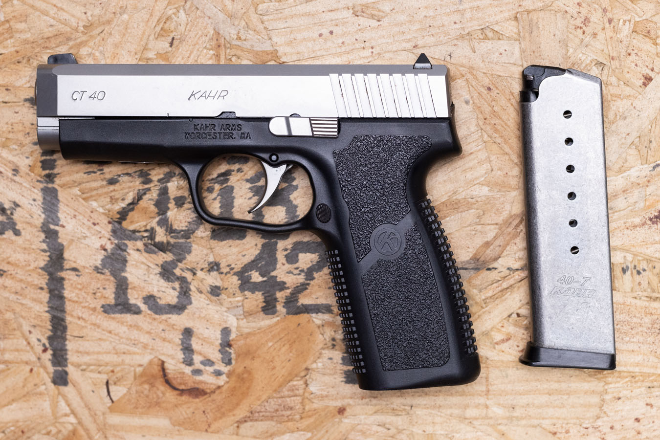 KAHR ARMS CT40 40 S&W Police Trade-In Pistol with Stainless Steel Slide