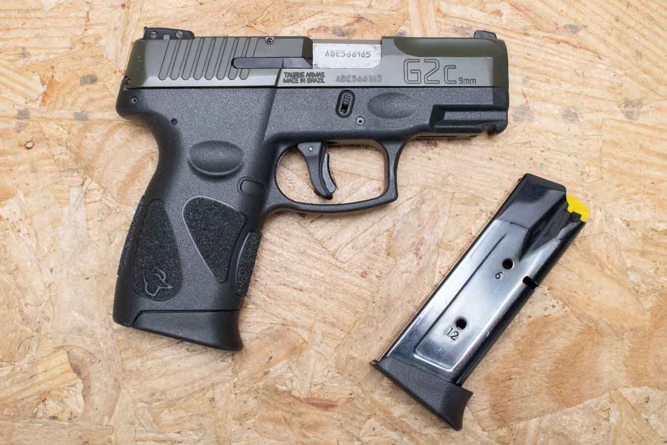 TAURUS G2C 9mm Police Trade-In Pistol with OD Green Slide, Extra Magazine